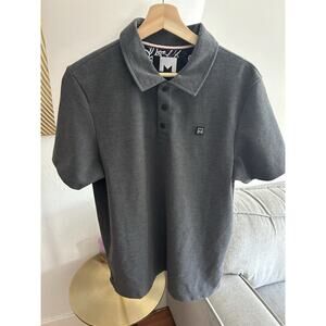 Michael Strahan Polo Shirt M Mens Heathered Grey Golf Preppy